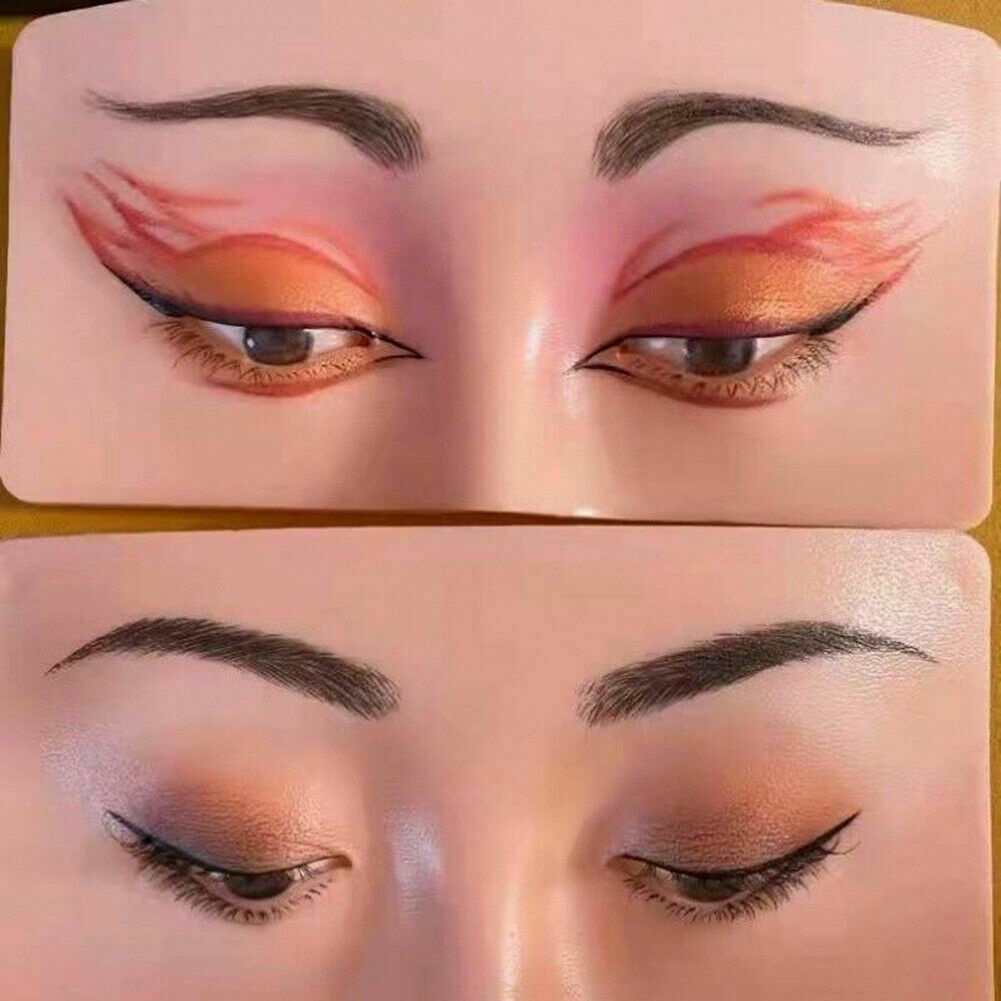 Chứng Khoán sẵn sàng Hoàn Hảo Viện Trợ cho Thực Hành Trang Điểm Silicone Khuôn Mặt Trang Điểm Mắt Thực Hành Bảng Pad Silicone Bionic Da cho Làm Cho khuôn Mặt Lông Mi DCM