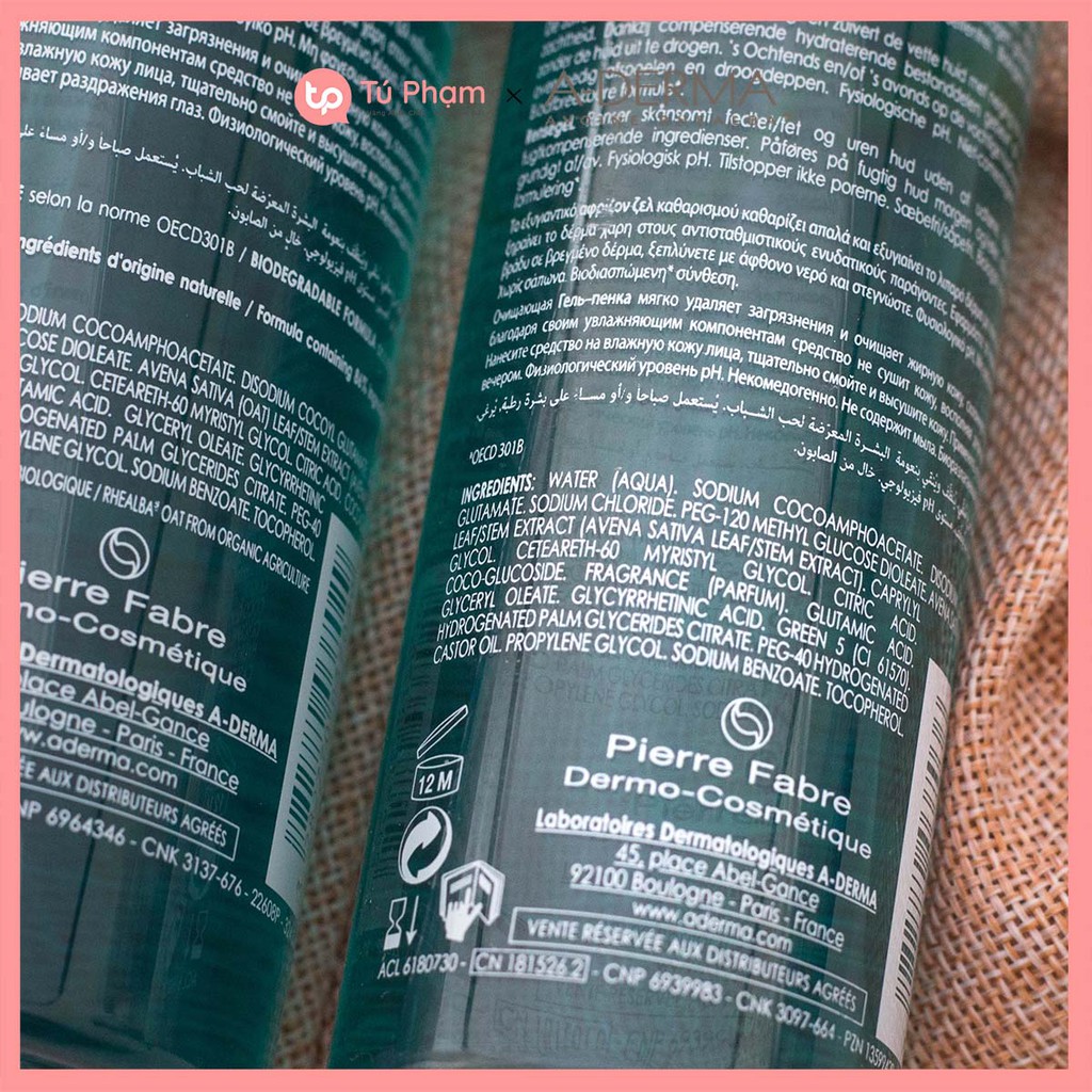 Sữa Rửa Mặt A-Derma Phys-Ac Gel Moussant Purifiant