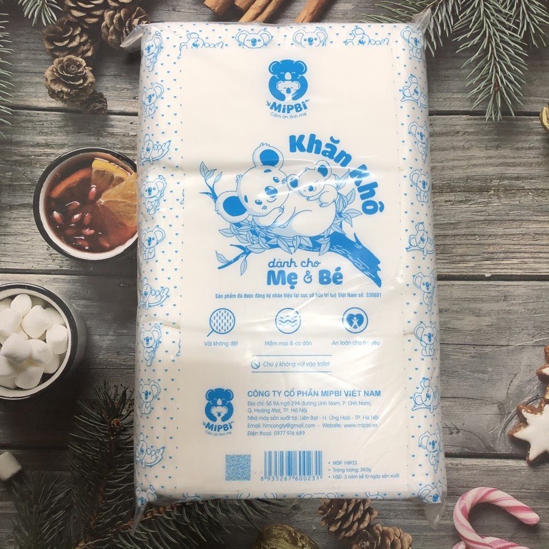 Khăn giấy khô đa năng CAO CẤP Mipbi 260gr an toàn cho bé