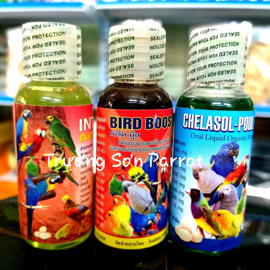 Bộ ba canxi, vitamin, muối khoáng đất dành cho vẹt, chim cảnh, gia cầm, gia súc...