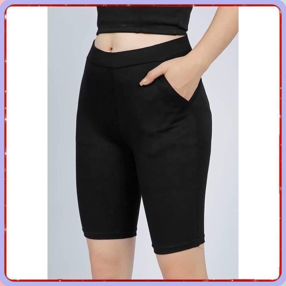 Quần Legging  Short Đùi Nữ  Quần Sooc Nữ Thể Thao mềm Mịn 4 chiều thấm hút mồ hôi-mã Đùi Trơn