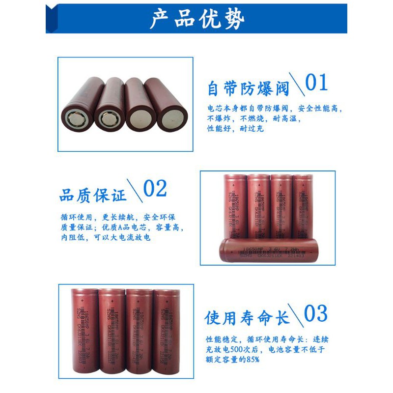 Pin  Japan CGR18650CG 2600mah chuẩn theo xe ô tô xe điện Đảm bảo chất lượng