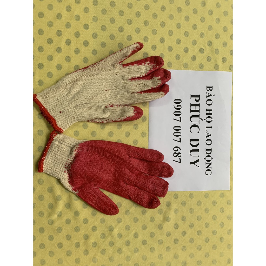 GĂNG TAY BẢO HỘ PHỦ CAO SU 1 MẶT -