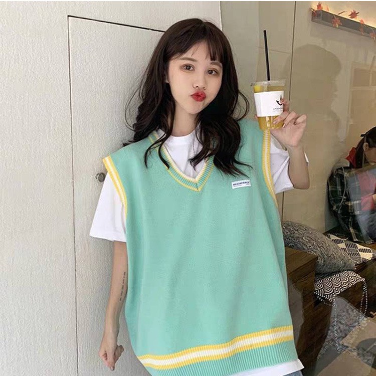 Áo Len Gile Thời Trang, Áo Gile Len Hàn Quốc Màu Sắc Họa Tiết Đơn Giản Nổi Bật Dễ Thương Phong Cách Hot Trend | BigBuy360 - bigbuy360.vn