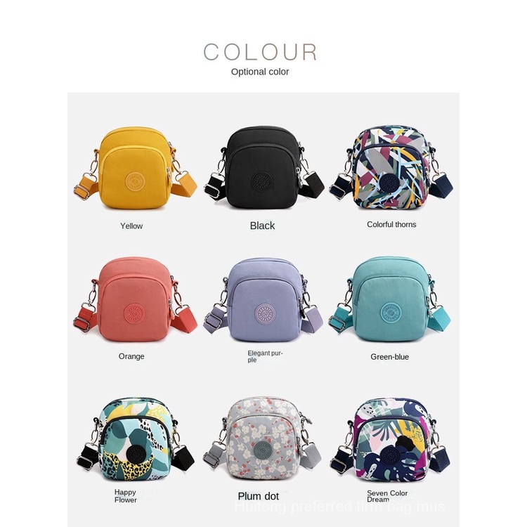 Túi Đeo Vai Vải Oxford Mini Ba Lớp In Họa Tiết Phong Cách Nhật Hàn Thời Trang Cho Nữ