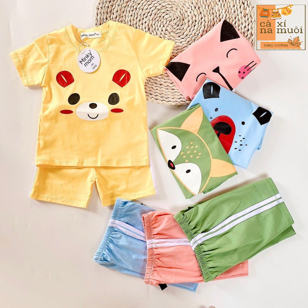 THUN LẠNH Bộ #Minky-mom ngắn tay in động vật đáng yêu cho bé. Vải siêu mát, cực đẹp
