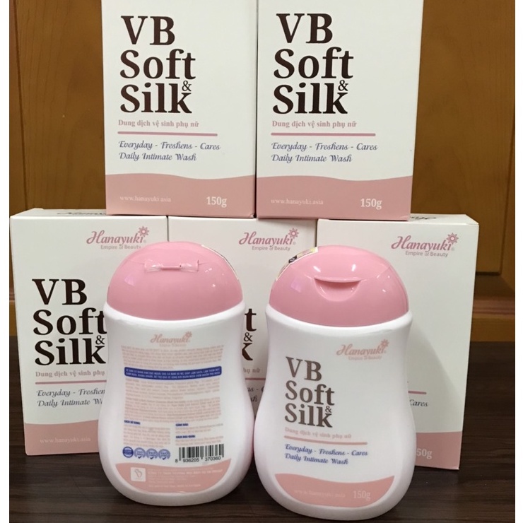 Combo 02 Dung Dịch Vệ Sinh Hanayuki VB Soft &amp; Silk 150gr Phiên Bản Màu Hồng Cao Cấp