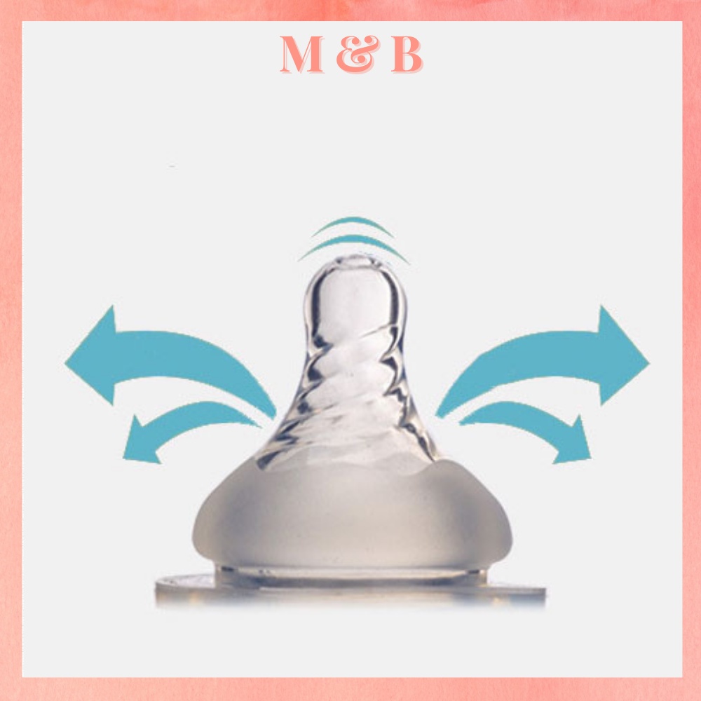 Núm ti, núm vú silicon siêu mềm, siêu co giãn Size S, M, L, Sử dụng được cho hầu hết các loại bình