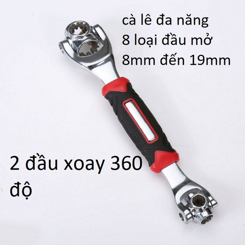 Tay khẩu siết mở ốc đa năng 8 cỡ đầu 8mm-19mm- cờ lê vặn siết mở ốc