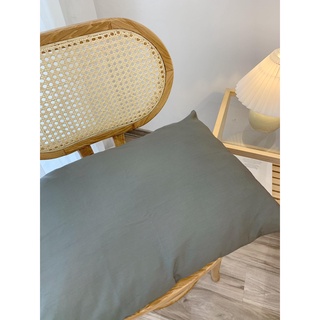 Vỏ gối cotton Hàn màu xanh rêu nhạt ALAN - COME29