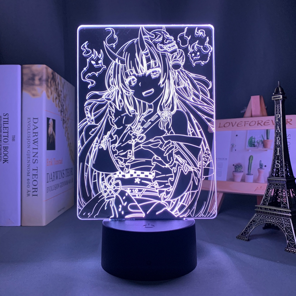 Đèn Ngủ Để Bàn Thay Đổi Màu Sắc Hình anime nakiri ayame Cho Dịp Giáng Sinh / otaku friends