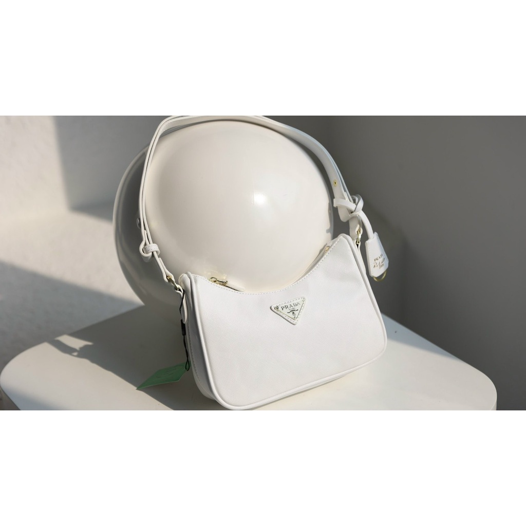 Túi xách prada kẹp nách bản da xước 2 dây hàng fullbox