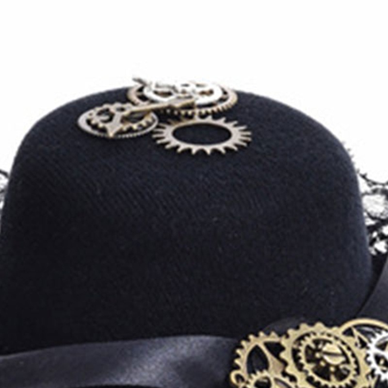 Xiangbao Mũ Đội Đầu Hóa Trang Halloween Phối Ren Diềm Xếp Nếp Phong Cách Steampunk Gothic Cổ Điển Cho Nữ
