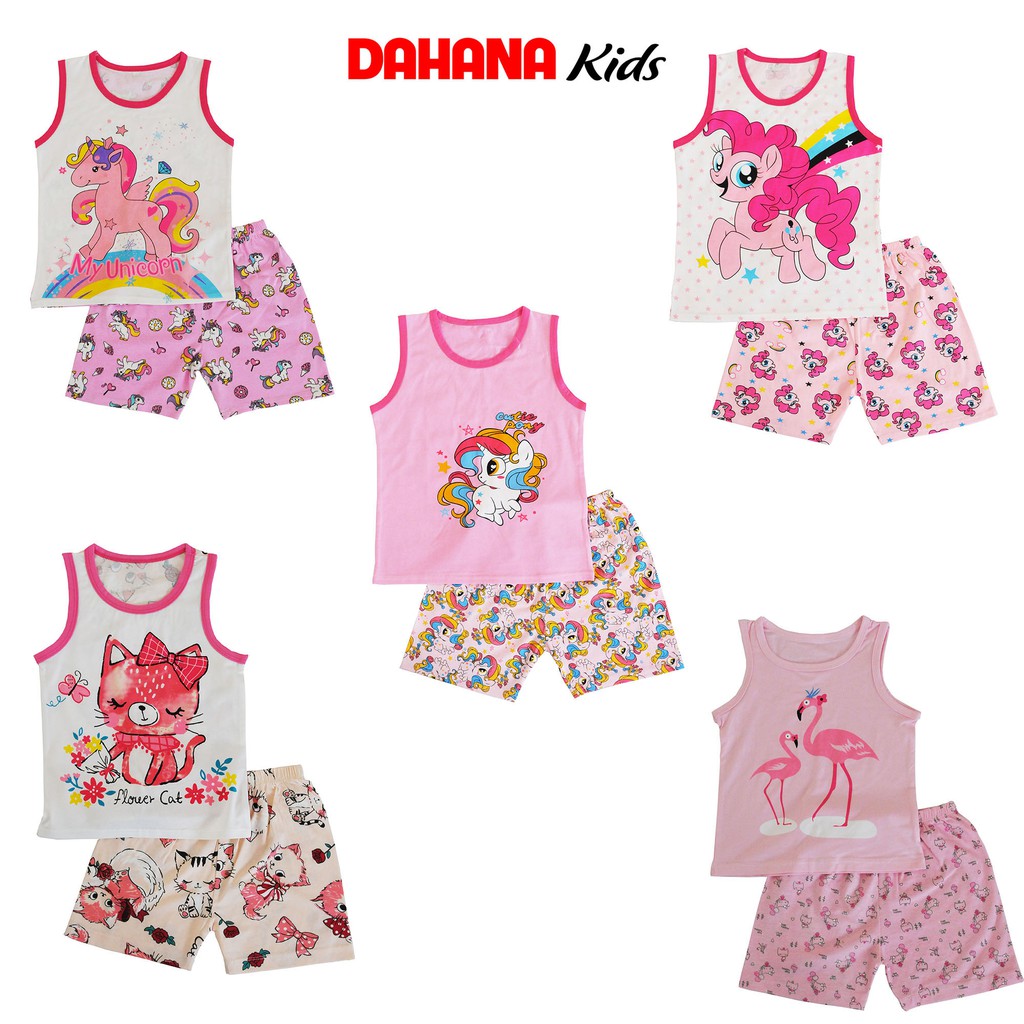 Bộ Quần Áo Ba Lỗ Bé Gái DAHANA Kids - Bộ Ba Lỗ Cho Bé Gái 1-6 Tuổi Chất Cotton Thoáng Mát Cho Bé Vận Động Thoải Mái - A1