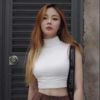 Áo ba lỗ ngược cổ lọ croptop chất thun borip Z5U