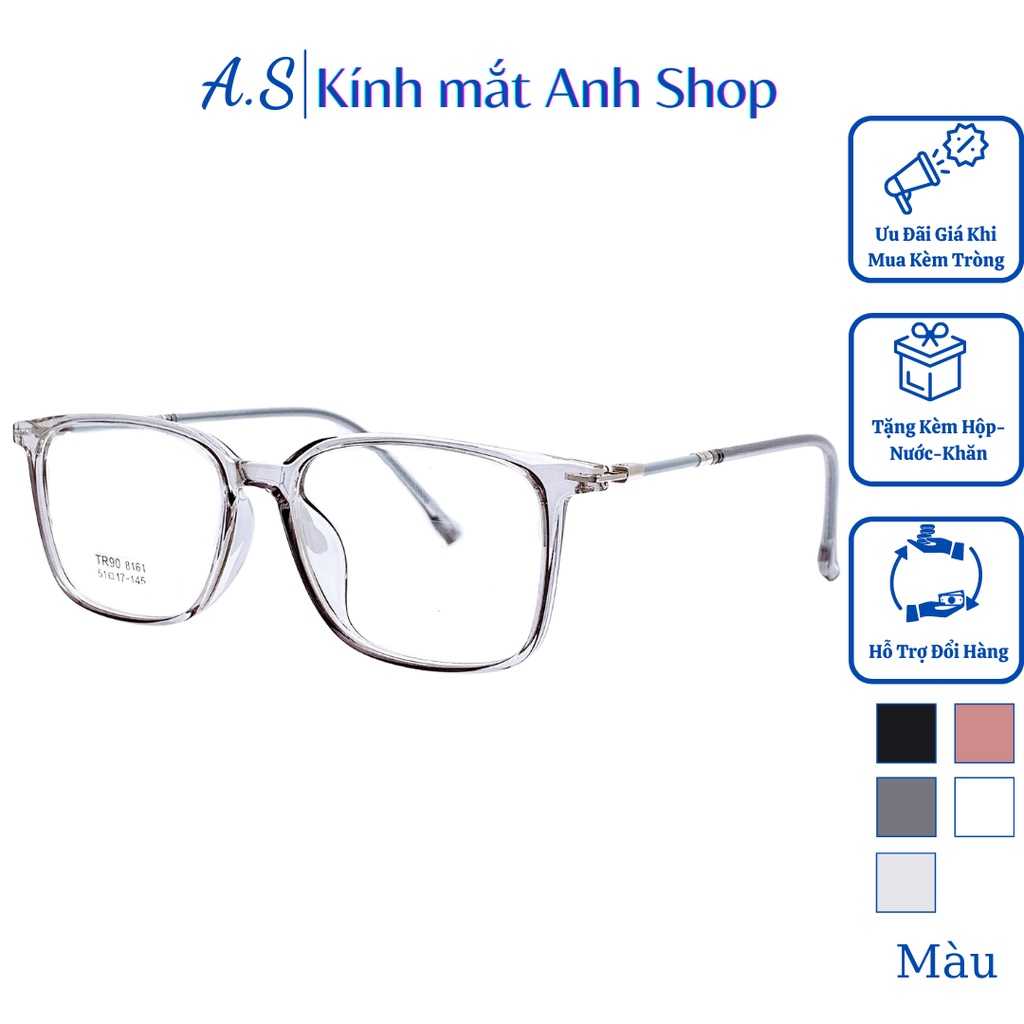 Gọng kính kính thời trang kính vuông chất liệu nhựa dẻo hot trend 8161