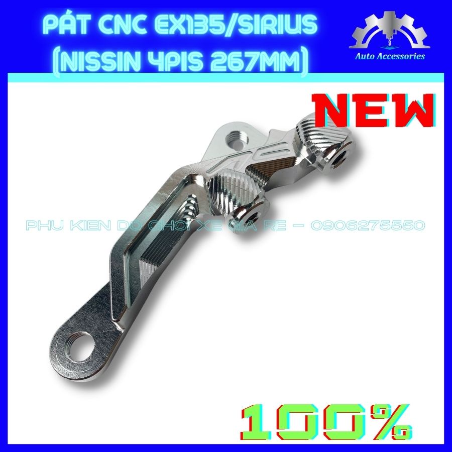 Pát CNC, Pát Trước xe EX135 SIRIUS gắn Heo NISSIN 4piston đi đĩa size 267mm như hình - CNC sắc nét, gia công tỷ mỉ
