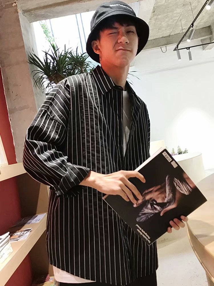 Áo Sơ Mi Tay Dài Họa Tiết Kẻ Sọc Thời Trang Hàn Quốc Dành Cho Nam Size M-2Xl | BigBuy360 - bigbuy360.vn