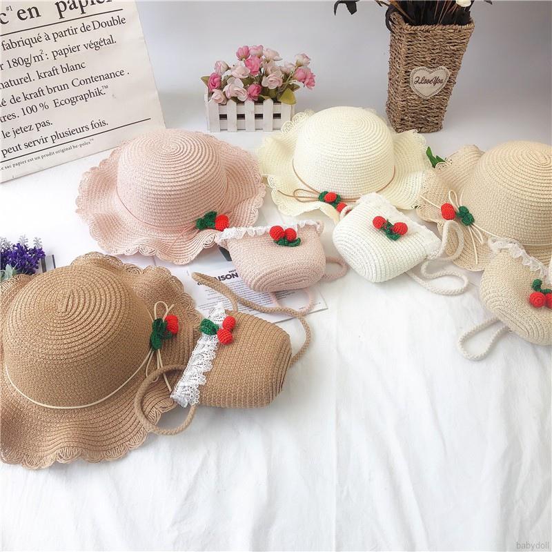 Mũ Rơm Đan Hình Trái Cây Xinh Xắn Cho Bé Gái