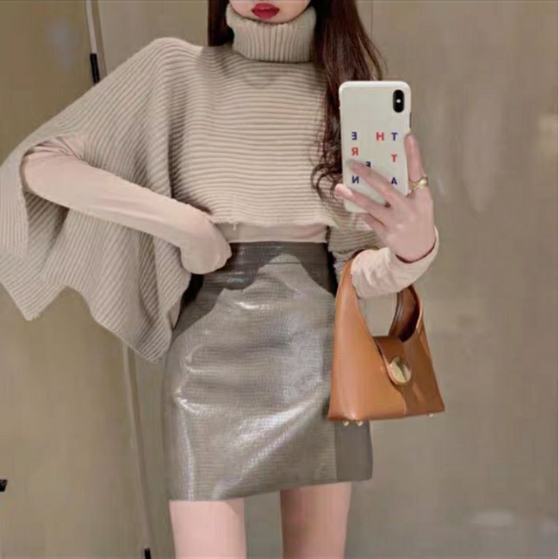 Set áo 3 món áo choàng+áo thu đông+ chân váy