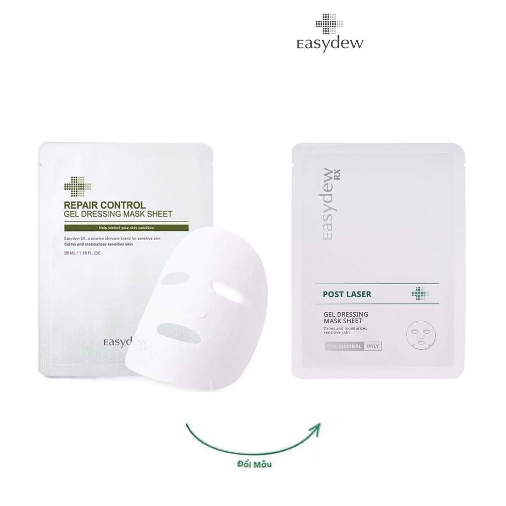 Mặt nạ cấp ẩm phục_hồi dành cho da nhạy cảm da sau laser Easydew RX Post Laser Gel Dessing Mask Sheet 38ml hộp/ 5 miếng