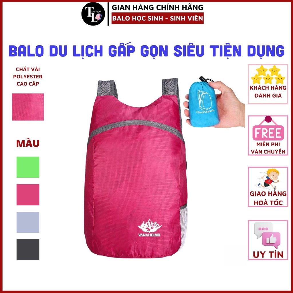 BA LÔ DU LỊCH SIÊU NHẸ màu tùy chọn siêu nhẹ tiện dụng chống thấm nước