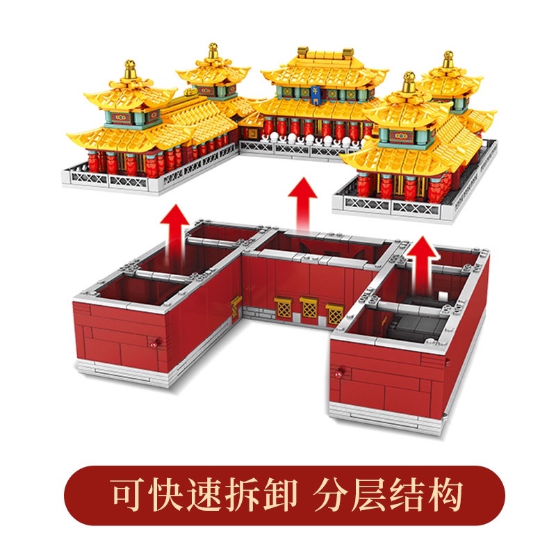 Nonlego sembo block bộ lắp ráp hoàng cung Đại Thanh 1905 chi tiết