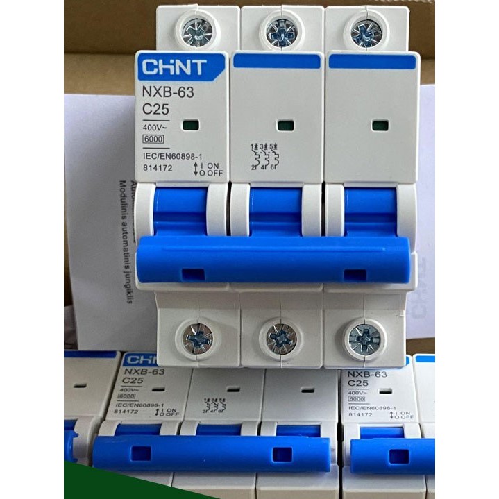 Át tép 3 pha 6A đến 63A hãng Chint NXB-63 C 1A 2A 3A 4A 6A10A 16A 20A 25A 32A 40A 50A 63A