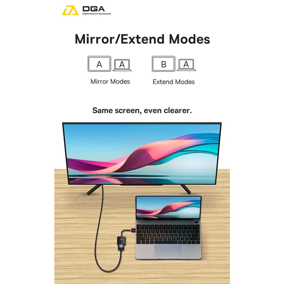 Hub Chuyển Đổi Kết Nối Baseus Lite Series Adapter HDMI to VGA