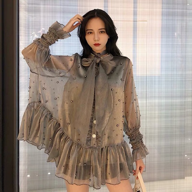 Váy Voan Nhũ kim tuyến Style Hàn cực chất