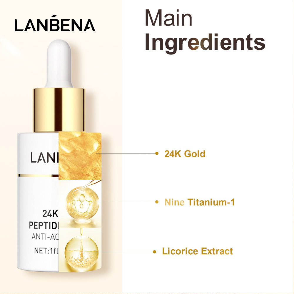 Set 5 Mỹ Phẩm Lanbena Chiết Xuất Vàng 24K Peptide Chống Nếp Nhăn Dưỡng Ẩm Chăm Sóc Da Hiệu Quả