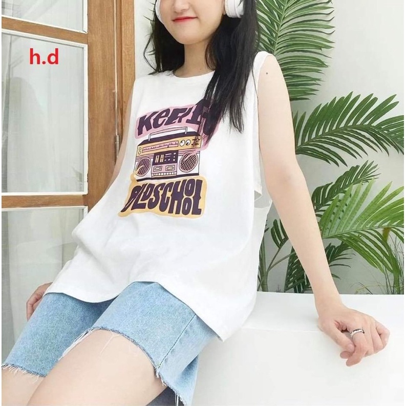 Sét áo ba lỗ keep và quần đùi bò