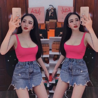 Áo 2 dây hở lưng croptop chất thun borip -Z7T032