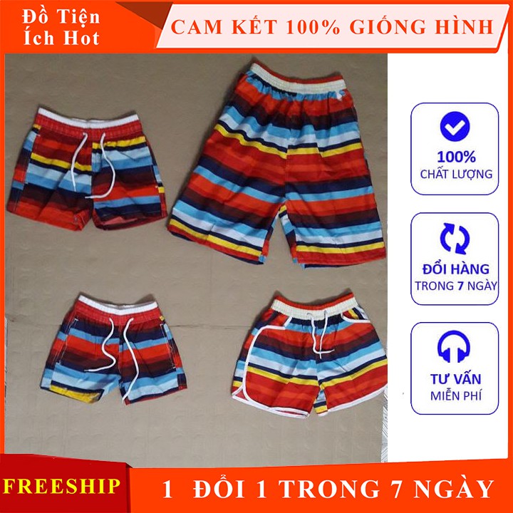 Combo 4 quần áo đi biển bố mẹ và hai con