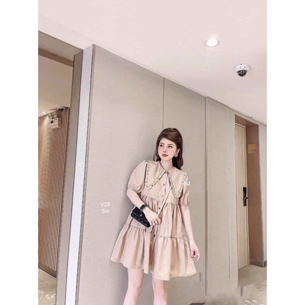 Đầm babydoll cổ lá form rộng ❤️