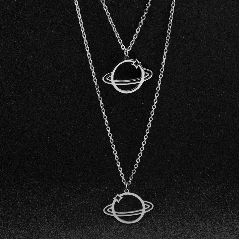 Dây Chuyền Bằng Thép Không Gỉ 23569 Mặt Hình Hành Tinh Thời Trang Dễ Phối Đồ