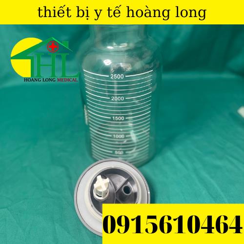 Bình Thủy Tinh Đựng Dịch Cho Máy Hút Dịch 2 Bình Yuwell 7A-23D, 7A-23B