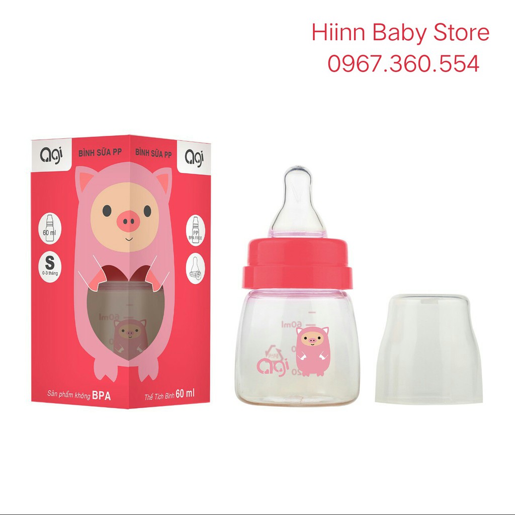 Bình sữa Agi PP 60ml-140ml-250ml (có chọn màu)