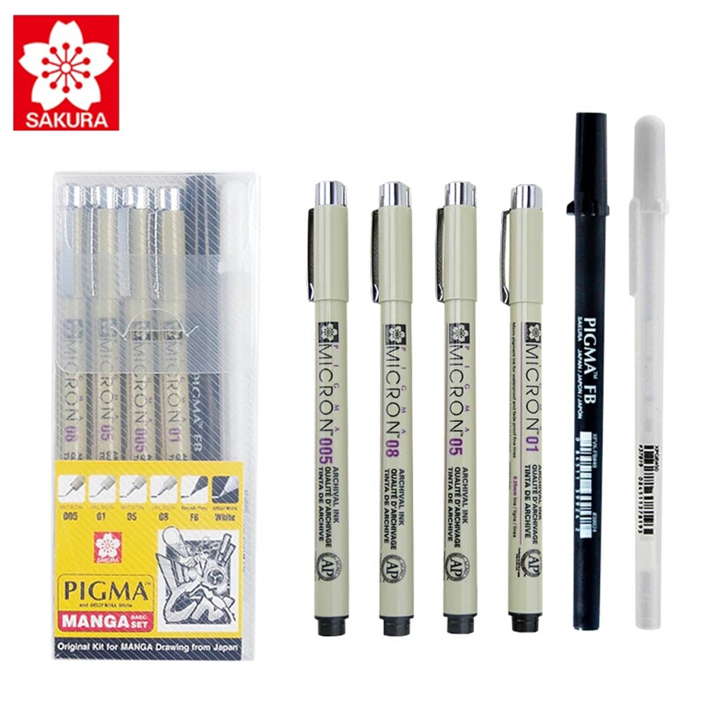 Set bút line đen Micron Sakura Made in Japan (set tùy chọn)