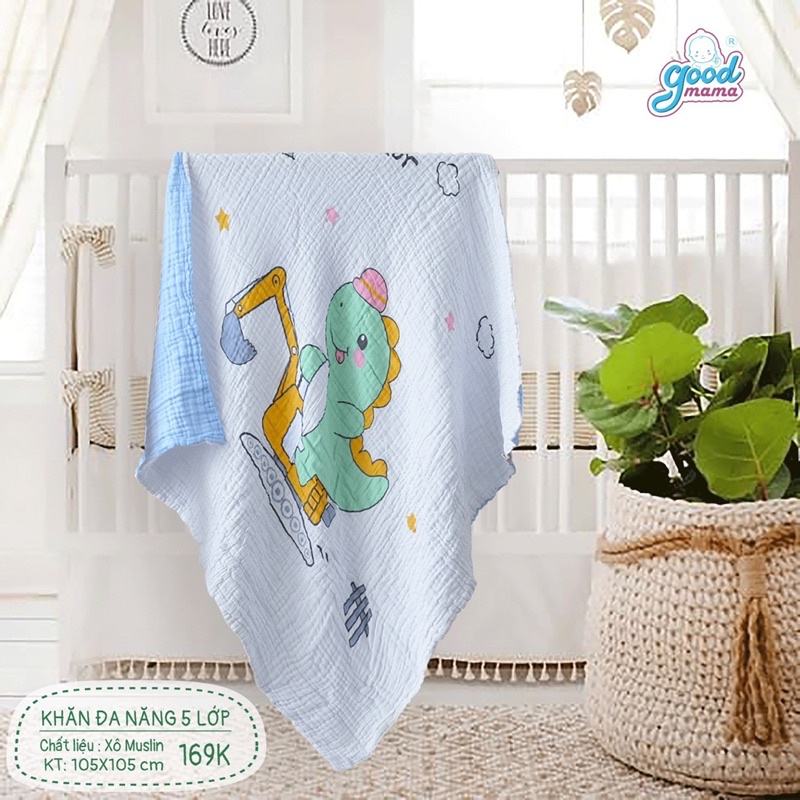 Khăn đa năng Goodmama 105x105cm cao cấp cho bé