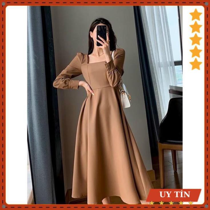 Đầm maxi cổ vuông dài tay Eva_home_fashion | BigBuy360 - bigbuy360.vn