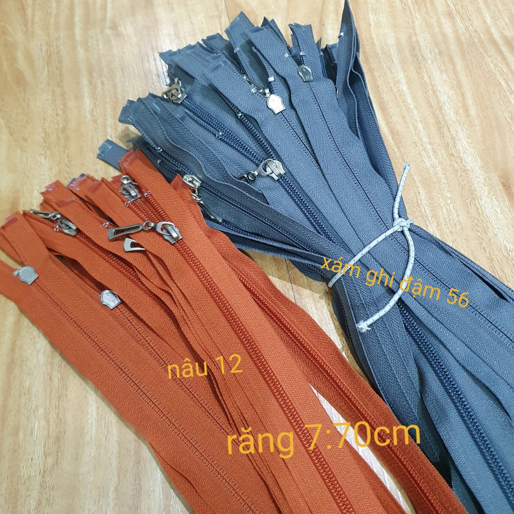 Dây khóa kéo nhựa ykk răng 7 dài 60cm và 88cm