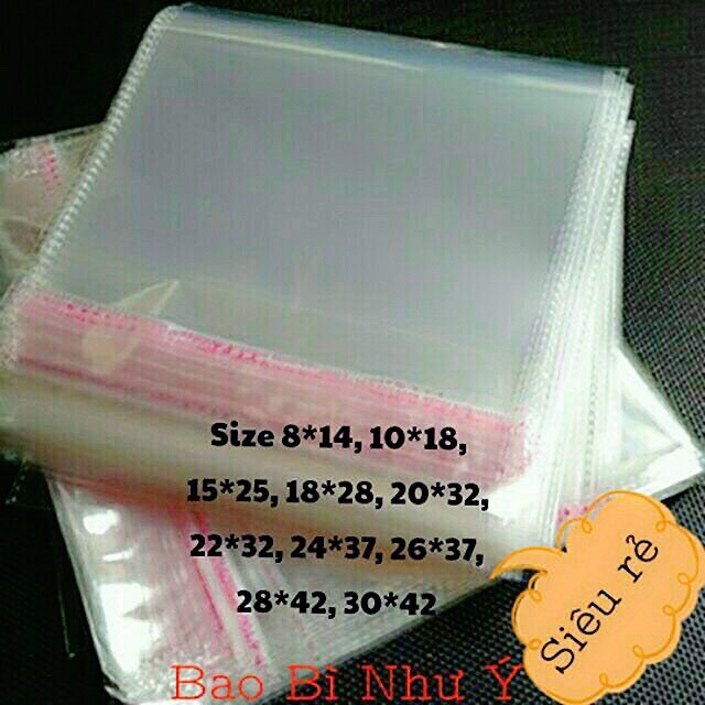 200gr túi OPP dán miệng đựng quần áo