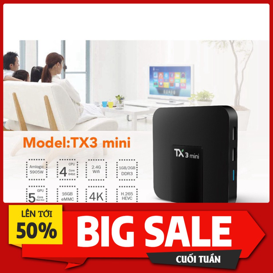 SĂN SALE ĐI AE Android Tivi Box TX3 mini - 2G Ram và 16G bộ nhớ, Bluetooth, AndroidTV 9 - Phiên bản 2021 $$