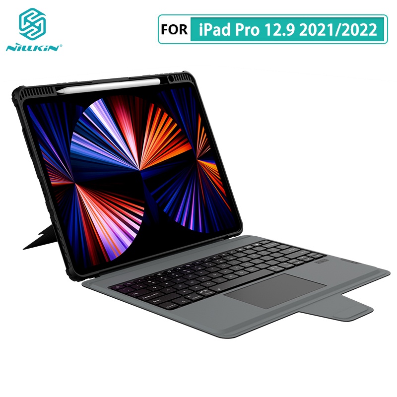 Ốp lưng iPad Pro 12.9 Nillkin Bao Da Máy Tính Bảng Tích Hợp Bàn Phím Bluetooth Có Ngăn Đựng Bút Cảm Ứng Cho iPad Pro 12.9 2020 / 2021