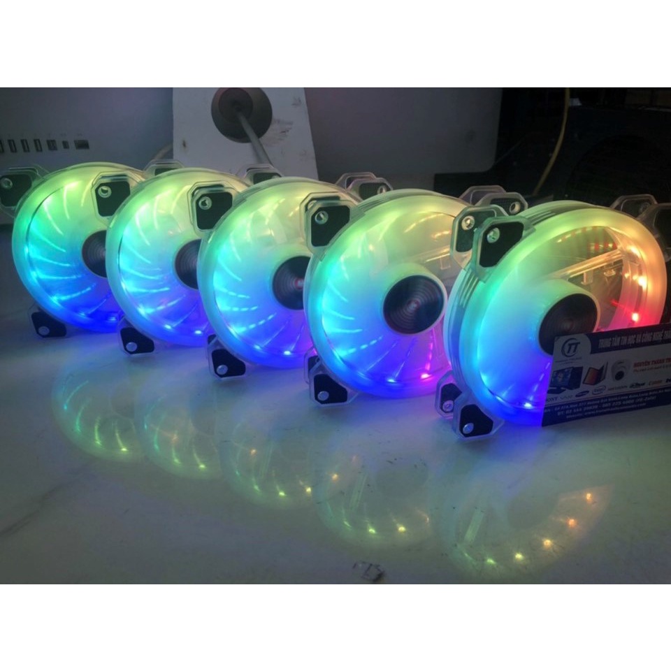Quạt CoolMoon K5 - Fan CoolMoon K5, Led RGB 12cm, trong suốt, phiên bản mới nhất 2020