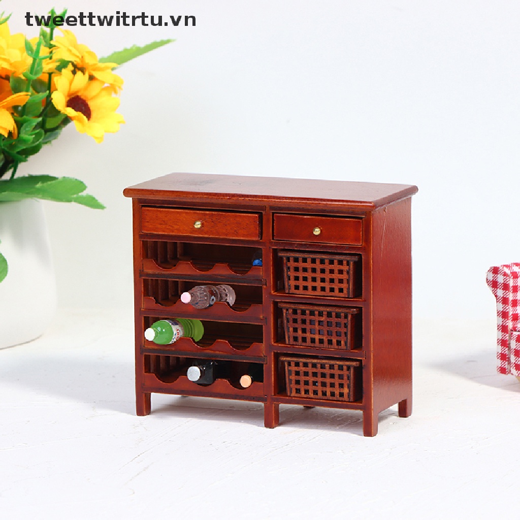Mô hình tủ rượu/cà phê mini tỉ lệ 1/12 cho nhà búp bê