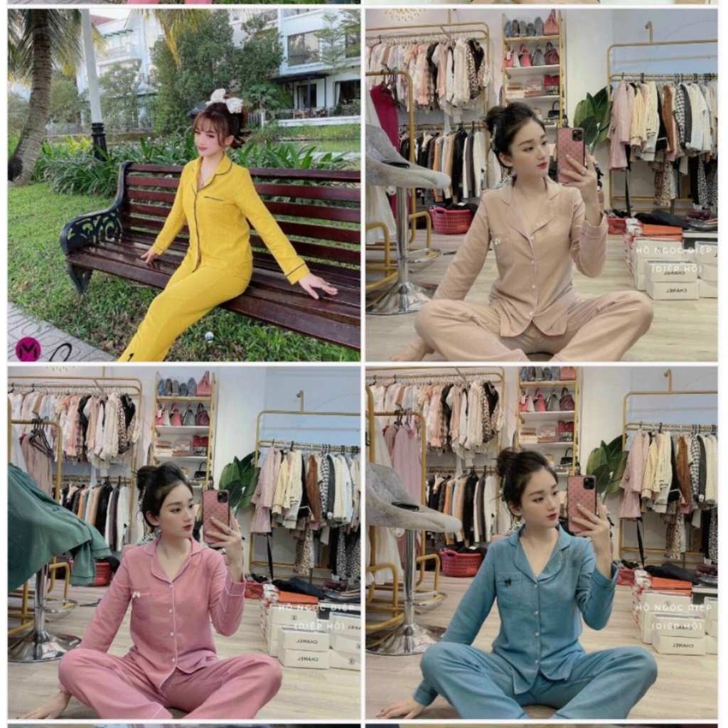 [RẺ VÔ ĐỊCH ]𝗕𝗼̣̂ Đ𝗼̂̀ 𝗡𝗴𝘂̉ Nhung Tăm Hình &amp; Video thật]Set bộ đồ pijama Nhung tăm