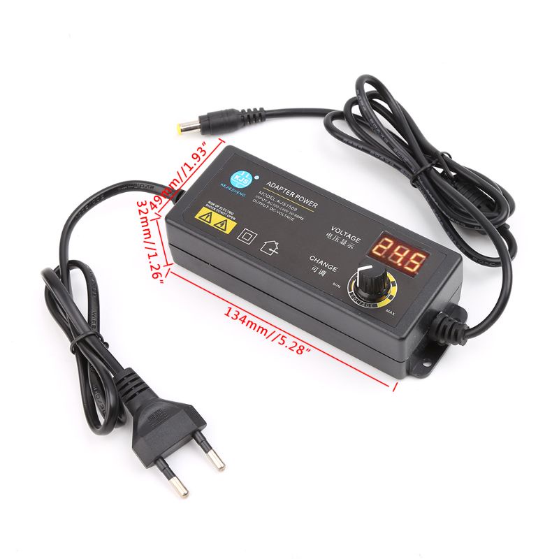 Bộ Chuyển Đổi Nguồn Điện Điều Chỉnh Được Màn Hình Kỹ Thuật Số Phích Cắm EU 3V-12V 5