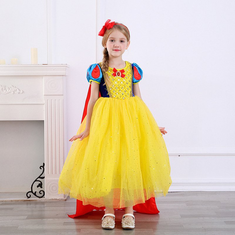 Váy công chúa Bạch Tuyết (tặng áo choàng) cho bé gái co giãn thoải mái Herokids VAY006